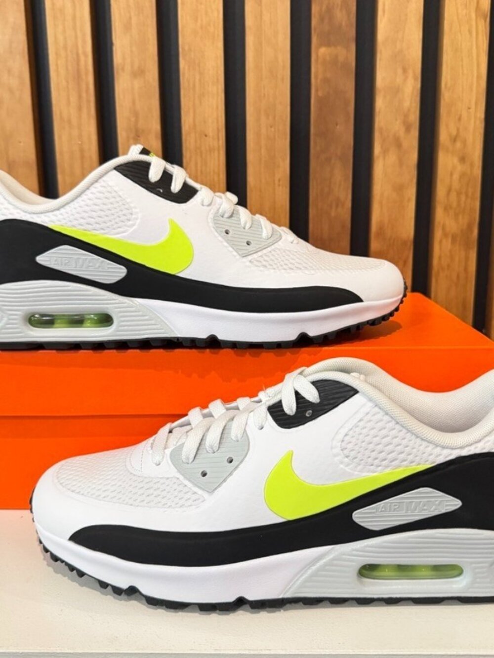 SIZE 10 MENS - Nike Air Max 90 Golf White Black Lime Green HV9305-103 BRAND NEW